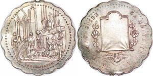 P1304 France Médaille 1e Communion Cathé' Notre dame Ce souvenir sera gravé en moi SPL