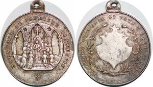 P1309 France Médaille Souvenir de Première communication Notre Dame de Paris SUP
