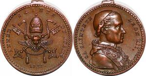 P1315 Médaille Papal States Vatican Léon XII Galvano Montagny Année Sainte Jubilé 1826 UNC