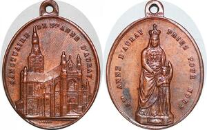 P1319 France Médaille Sainte Mère Anne d'Auray Priez pour nous Sanctuaire SUP