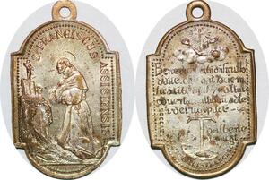 P1322 Medal Papal States Vatican Franciscus Assisiensis 1226 UNC ->Make offer