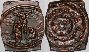 P1325 Rare France Médaille Cruxifiction du Christ Coupole du Temple Marie SUP