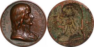 P1336 Rare Fonte Epreuve Uniface Napoleon Battle Pyramids Egypte 1796 Bovy