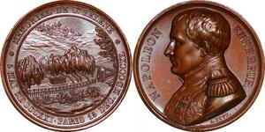 P1337 Rare France Médaille Napoléon I 1821 Tomb St. Helena Retour des cendres Bovy SPL