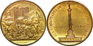 P1347 France Médaille Revolution Juillet 1789 Siège Bastille 1840 Montagny SPL