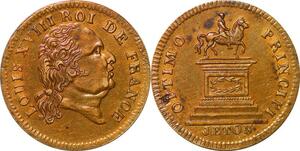 P1348 Rare France Jeton Louis XVIII Optimo Principi SPL FDC ->Faire offre