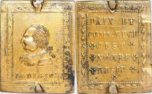 P1363 Rare France Plaque Louis XVIII Paix et Commerce C'est Notre désir SUP ->F offre
