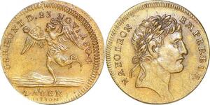 P1365 Jeton France Napoléon Empereur 23 Novembre 1804 Lauer décentré SUP ->F offre
