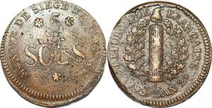 P1396 Germany Siege Mainz Mayence 5 Sols Friedrich Karl Joseph 1793 ->M offer