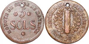 P1398 Germany Siege Mainz Mayence 5 Sols Friedrich Karl Joseph 1793 ->M offer