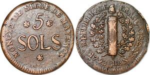 P1403 Germany Siege Mainz Mayence 5 Sols Friedrich Karl Joseph 1793 ->M offer