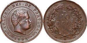 P1452 Portugal 10 Reis Carlos I 1892 A AU ->Make offer