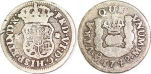 P1480 Mexico 1/2 Real Fernando VI 1748 Mo Mexiko City Silver -> Make offer
