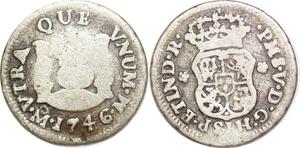 P1485 Mexico 1/2 Real Fernando VI 1746 Mo Mexiko City Silver -> Make offer