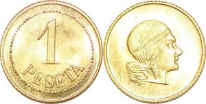 P1499 Spain Spanish Peseta Casino Antigua UNC BU ->Make offer