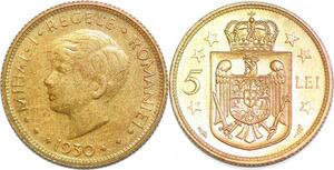P1502 Romania 5 Lei Mihai I 1930 UNC -> Make offer