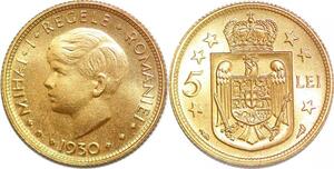 P1504 Romania 5 Lei Mihai I 1930 UNC -> Make offer