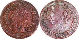 P1533 France Double Tournois Louis XIII 1643 A Paris  ->Faire offre
