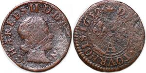 P1543 France Denier Tournois Gaston Orléans 1652 Trévoux ->Faire offre