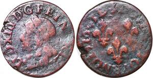 P1551 France Double Tournois Louis XIII 1643 type de Warin sans atelier