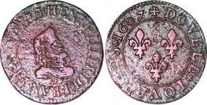 P1561 France Double Tournois Henri IV 1er type 1607 D Lyon ->Faire offre