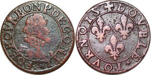 P1564 France Double Tournois Château-Regnault François de Bourbon ->Faire offre