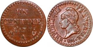 P1568 Rare France Un Centime Dupré an 7 A Paris 53/50 SUP ->Faire offre