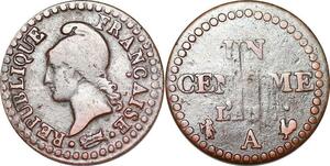 P1573 France Un Centime Dupré an 7 A Paris 53/50 ->Faire offre