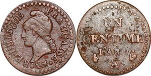 P1578 France Un Centime Dupré an 7 A Paris 53/50 ->Faire offre