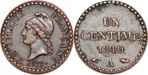 P1579 France Un Centime Dupré 1849 A Paris ->Faire offre