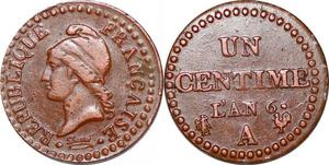 P1582 France Un Centime Dupré an 6 A Paris 53/50 TTB+ ->Faire offre