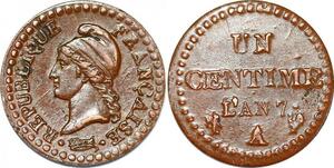 P1589 France Un Centime Dupré an 7 A Paris 36/50 SUP ->Faire offre