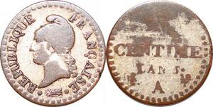 P1591 France Un Centime Dupré an 6 A Paris argenté ->Faire offre