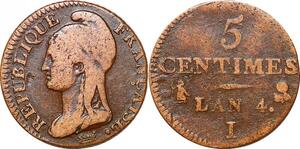 P1609 France 5 Centime Dupré petit module an 4 1795 I Limoges ->Faire offre