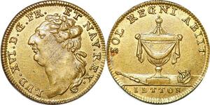P1637 Jeton Token France Sol Regni Louis XVI 1774 1793 Letton SUP ->Make offer