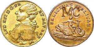 P1663 Token France Louis XVI dauphin Louis XVII Felicitas Publicas countermarked MC