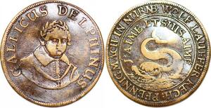 P1664 Jeton Token France Dauphin Gallicus Delphinus J'aime et je suis aimé