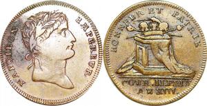 P1666 Jeton France Honneur et Patrie Couronnement Napoléon an 13 1804 ->F offre