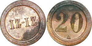 P1678 Jeton Token France 20 Centimes à consommer ZIZI Zi-Zi ->F offre
