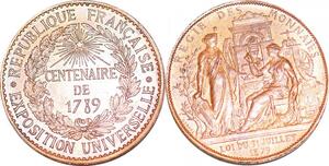 P1684 Médaille France Exposition Universelle 1789 Regie et Monnaies Paris 1879 FDC