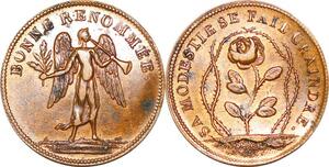 P1688 Rare Médaille France  Bonne Renommée Sa modestie se fait craindre Rose SUP