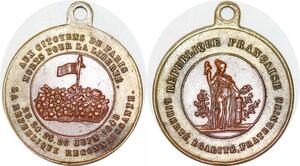 P1692 Médaille France Aux Citoyens de Paris Fevrier Baricades 1848 ->Faire offre