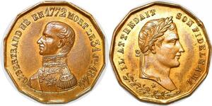 P1696 Rare Médaille Général Bertrand fidèle ami Napoléon I 1772 1844 FDC