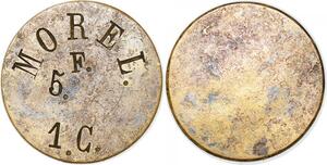 P1704 France 5 Francs Morel 1 Centime Uniface ->Faire offre