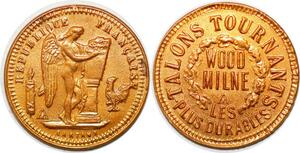 P1707 Jeton France Publicitaires Talons Tounants Wood Milne cartaux Génie SPL