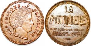 P1712 Rare France Jeton maison close Potinière Rue St Louis Grand Opéra Paris SPL