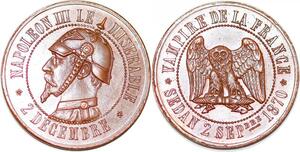 P1714 Rare France Satirique 10 Centimes Sedan Prusse Napoléon III 1870 Vampire SPL FDC