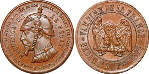 P1715 Rare France Satirique 10 Centimes Vampire Sedan Prusse 1870 Napoléon III Le Petit SPL