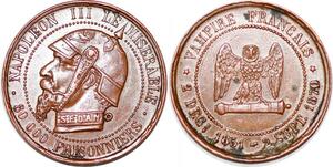 P1718 France Satirique 5 Centimes Vampire Sedan 1870 Prusse Napoléon III Misérable SPL