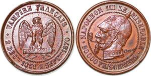 P1720 France Satirique 5 Centimes Vampire Sedan 1870 Prusse Napoléon III Misérable SPL